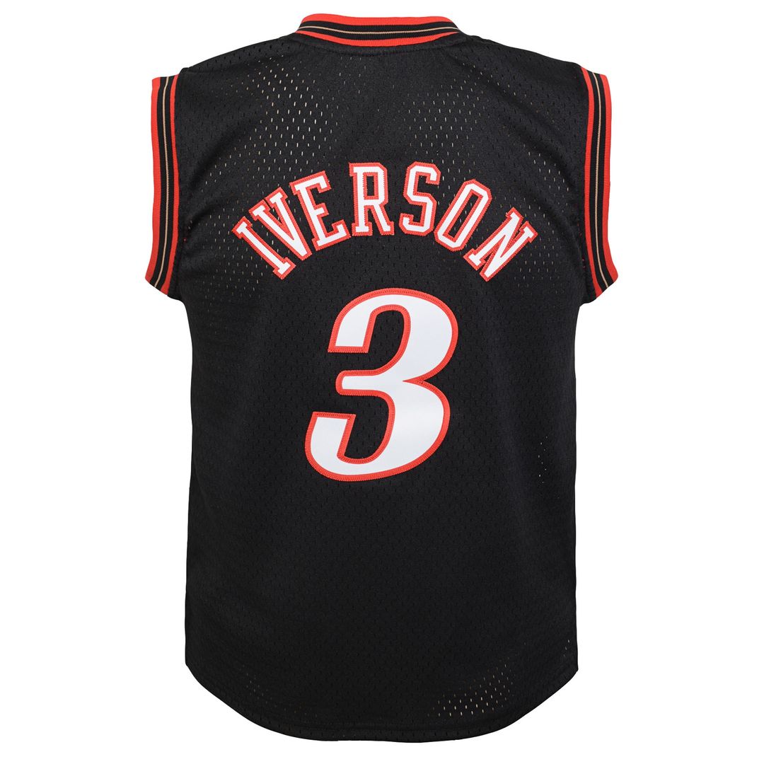 Allen Iverson Philadelphia 76ers Mitchell & Ness Youth 2000-01 Swingman Road Jersey - Black