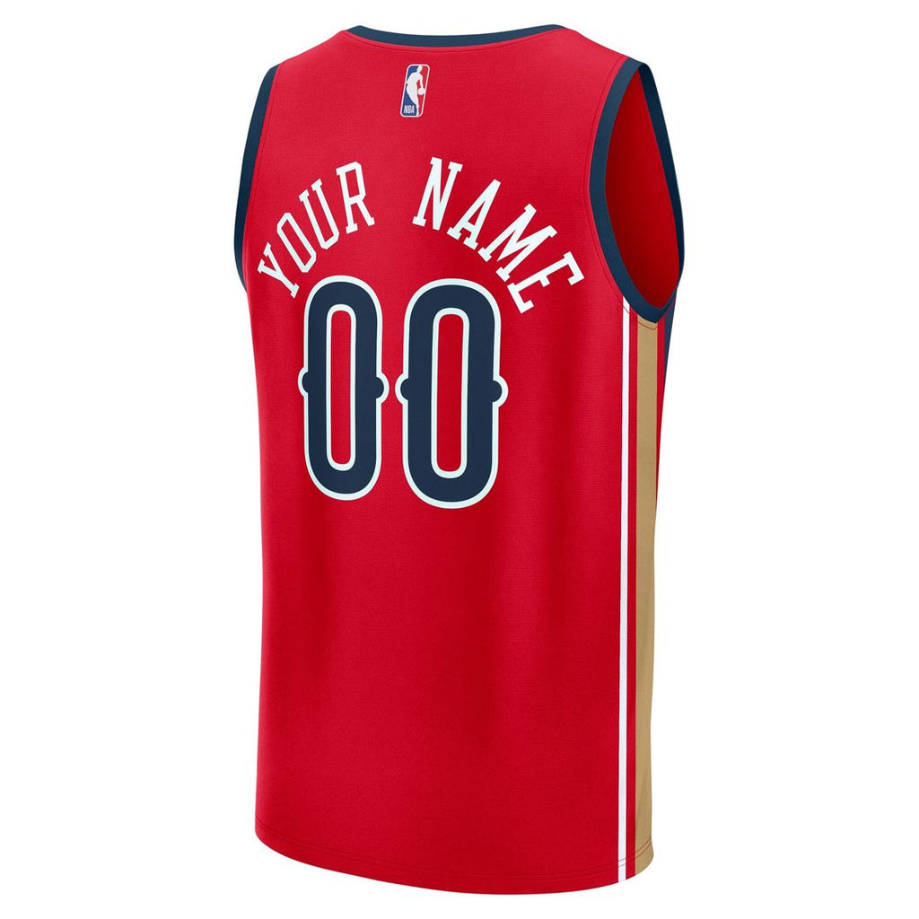 New Orleans Pelicans Fanatics Youth Fast Break Custom Replica Jersey - Red  - Statement Edition