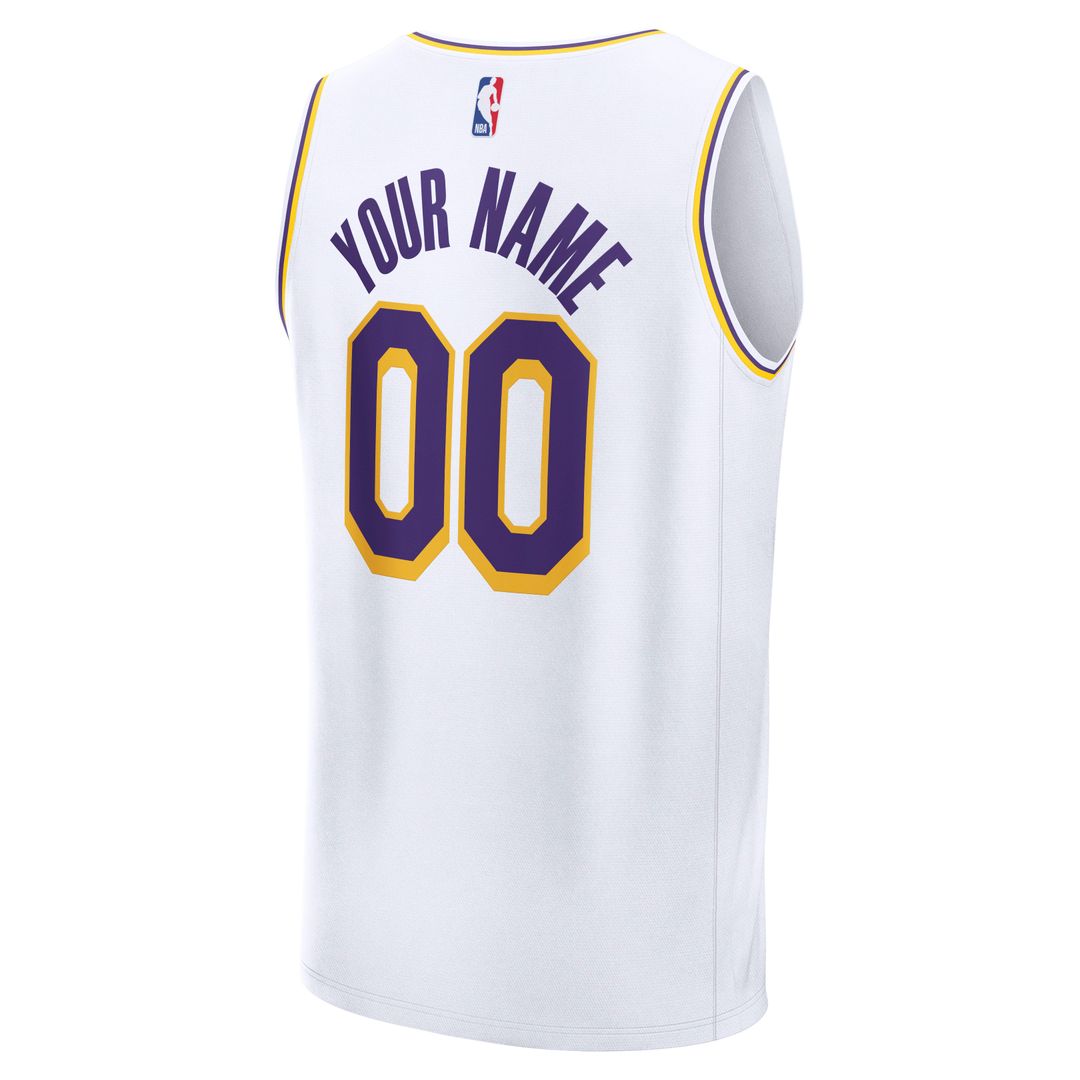 Los Angeles Lakers Fanatics Fast Break Custom Replica Jersey - Association Edition  - White