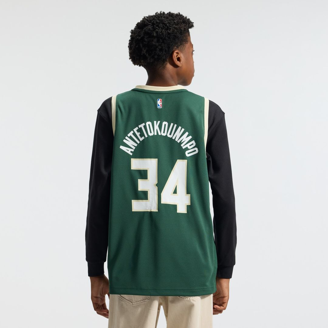 Giannis Antetokounmpo Milwaukee Bucks Fanatics Youth Fast Break Replica Player Jersey - Icon Edition - Hunter Green