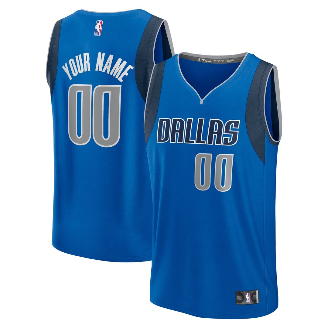 Dallas Mavericks Fanatics Youth Fast Break Custom Replica Jersey - Blue  - Icon Edition