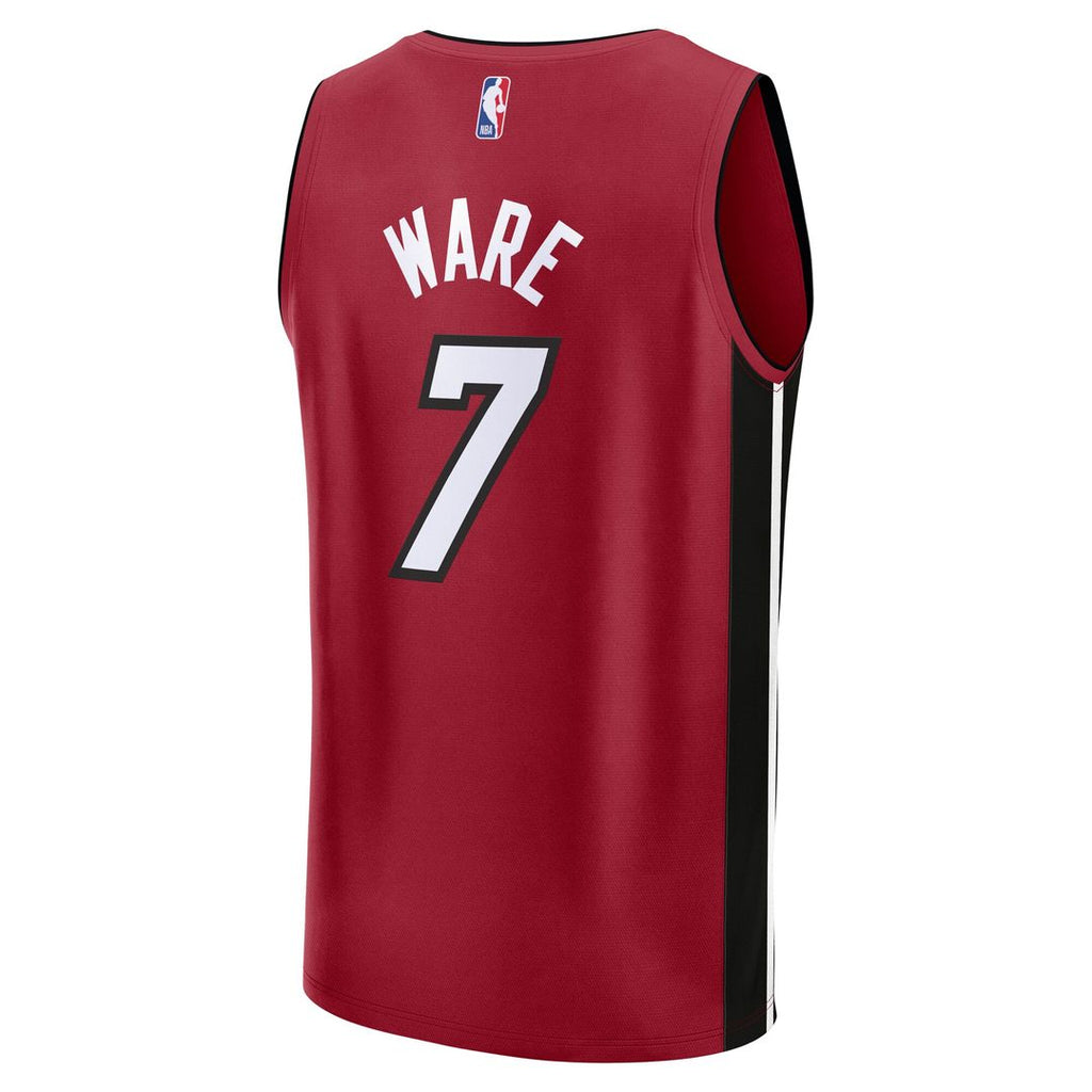 Kel'el Ware Miami Heat Fanatics Youth Fast Break Player Jersey - Statement Edition - Red