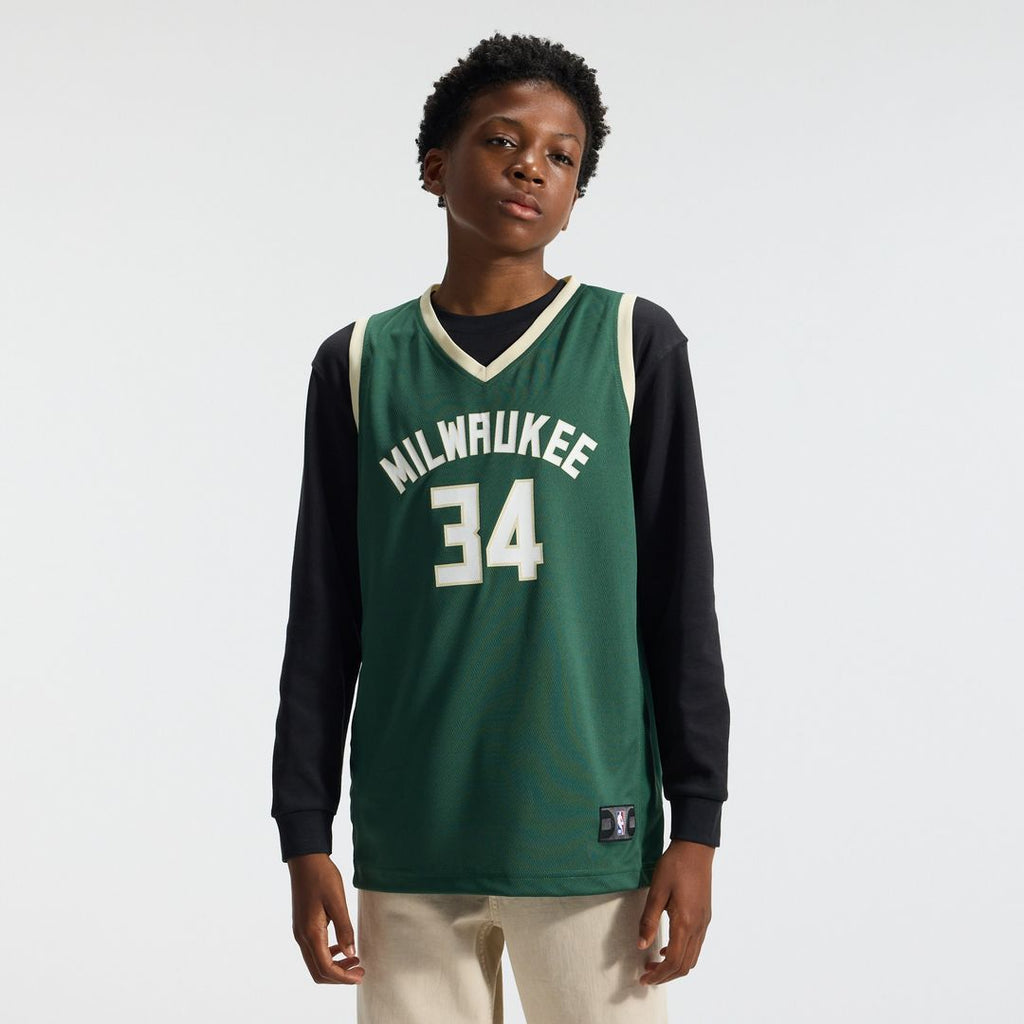 Giannis Antetokounmpo Milwaukee Bucks Fanatics Youth Fast Break Replica Player Jersey - Icon Edition - Hunter Green