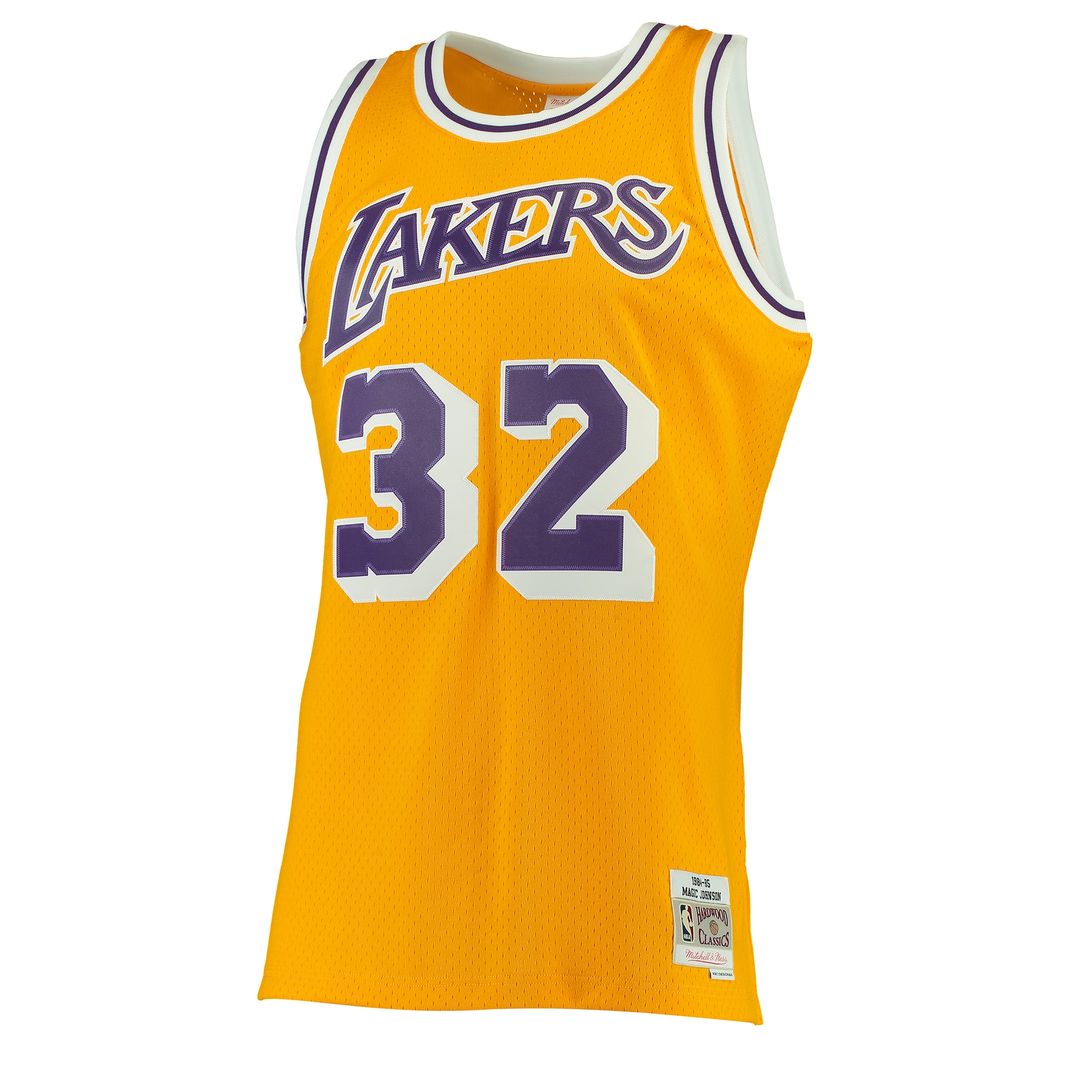 Magic Johnson Los Angeles Lakers Mitchell & Ness 1984/85 Hardwood Classics Swingman Jersey - Purple