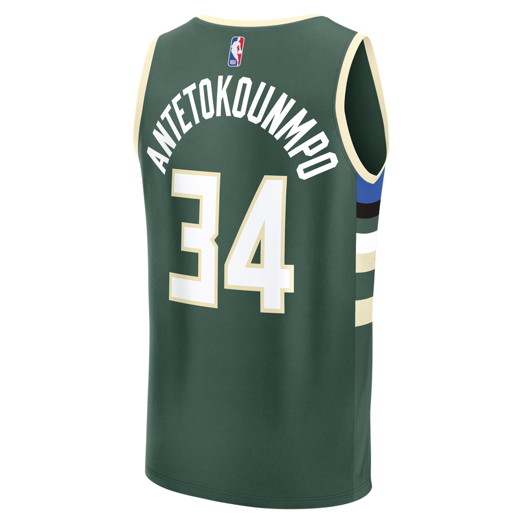 Giannis Antetokounmpo Milwaukee Bucks Fanatics Youth Fast Break Replica Player Jersey - Icon Edition - Hunter Green