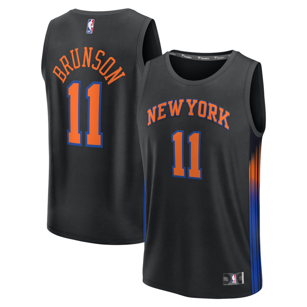 Jalen Brunson New York Knicks Fanatics Youth  Fast Break Jersey - Statement Edition - Black