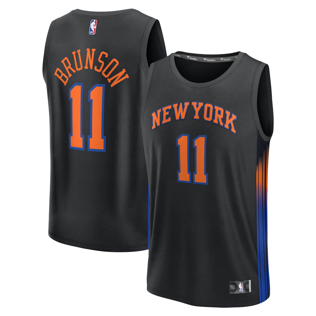 Jalen Brunson New York Knicks Fanatics Youth  Fast Break Jersey - Statement Edition - Black