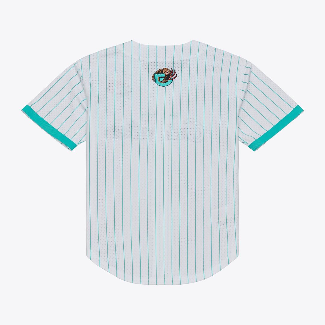 Memphis Grizzlies Mitchell & Ness Head Coach Pinstripe Mesh Full-Button Baseball Jersey - White