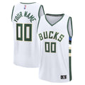 Milwaukee Bucks Fanatics Youth Fast Break Custom Replica Jersey - White  - Association Edition