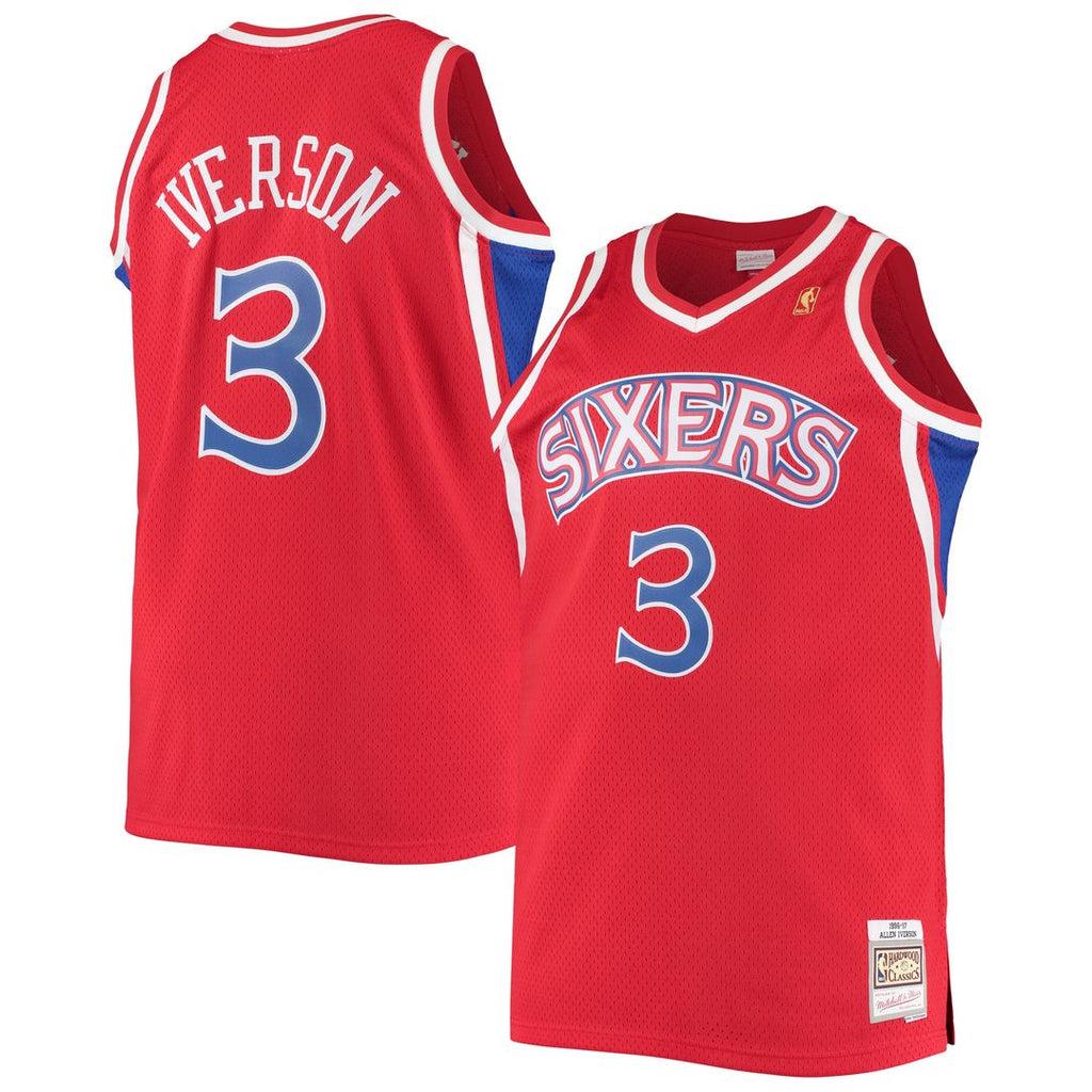 Allen Iverson Philadelphia 76ers Mitchell & Ness 1996/97 Big & Tall Hardwood Classics Swingman Jersey - Red