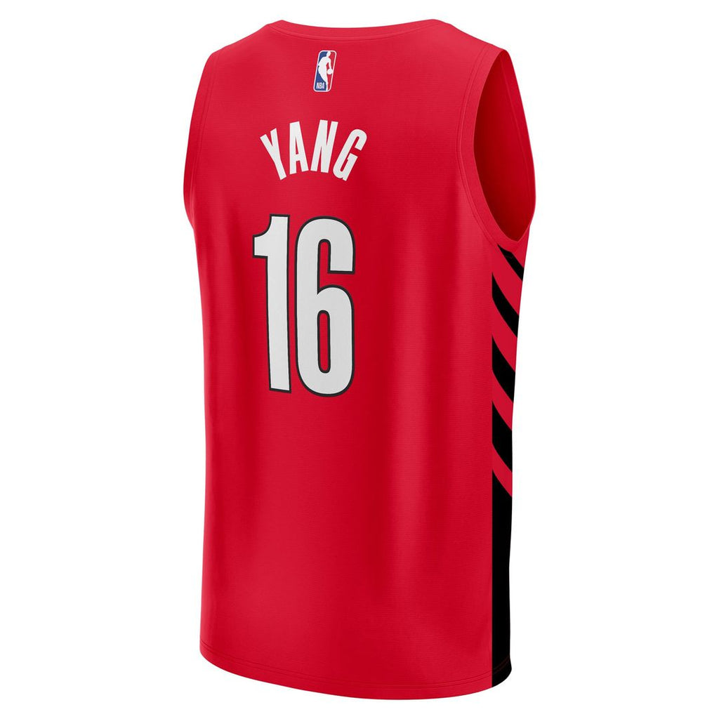 Yang Hansen Portland Trail Blazers Fanatics Fast Break Replica Jersey - Red - Statement Edition