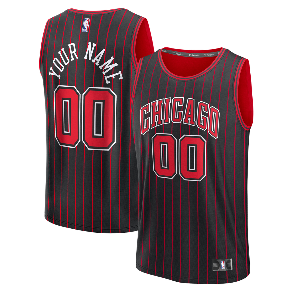 Chicago Bulls Fanatics Youth Fast Break Custom Jersey - Statement Edition - Black
