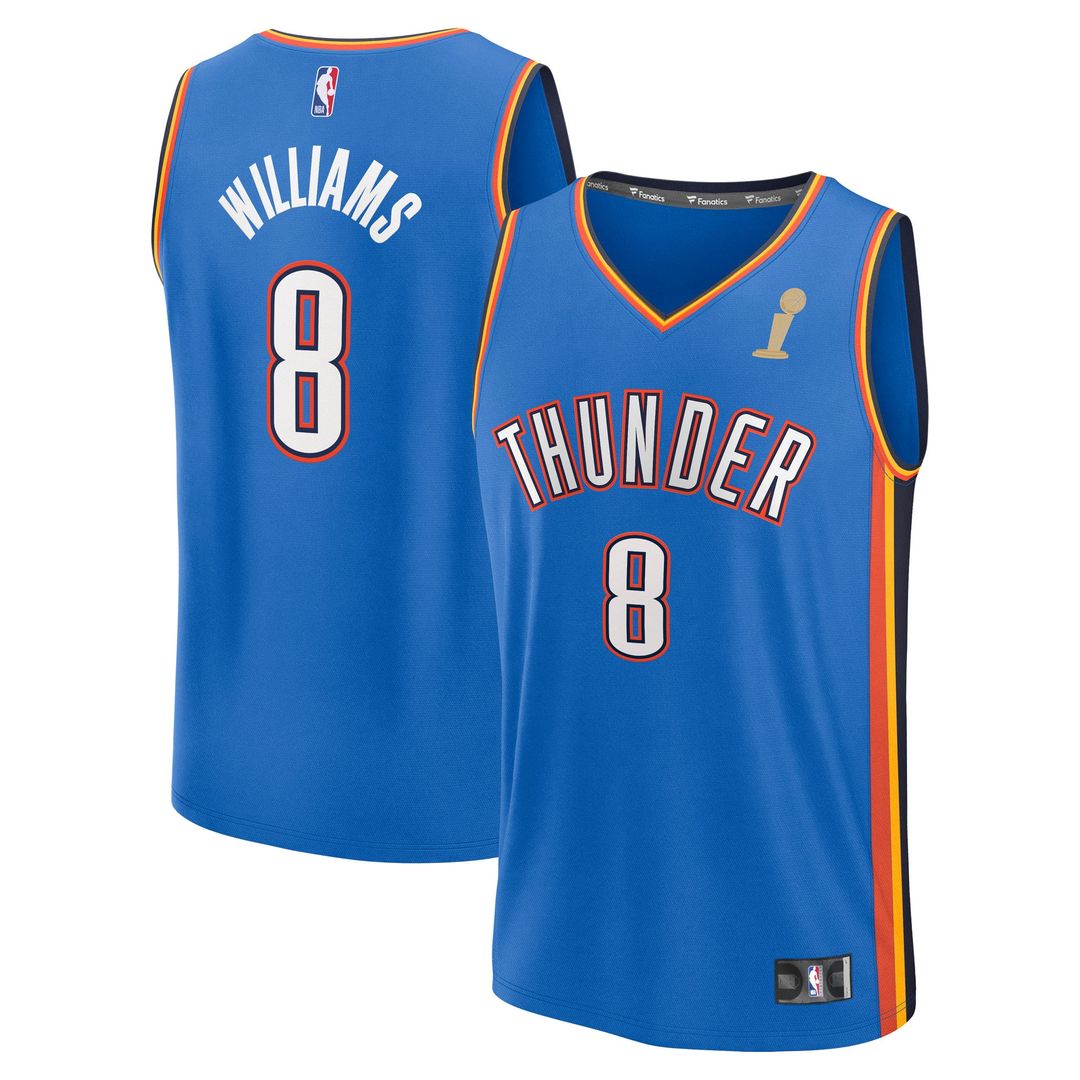 Jalen Williams Oklahoma City Thunder Fanatics Youth 2025 NBA Finals Champions Fast Break Replica Player Jersey - Blue - Icon Edition