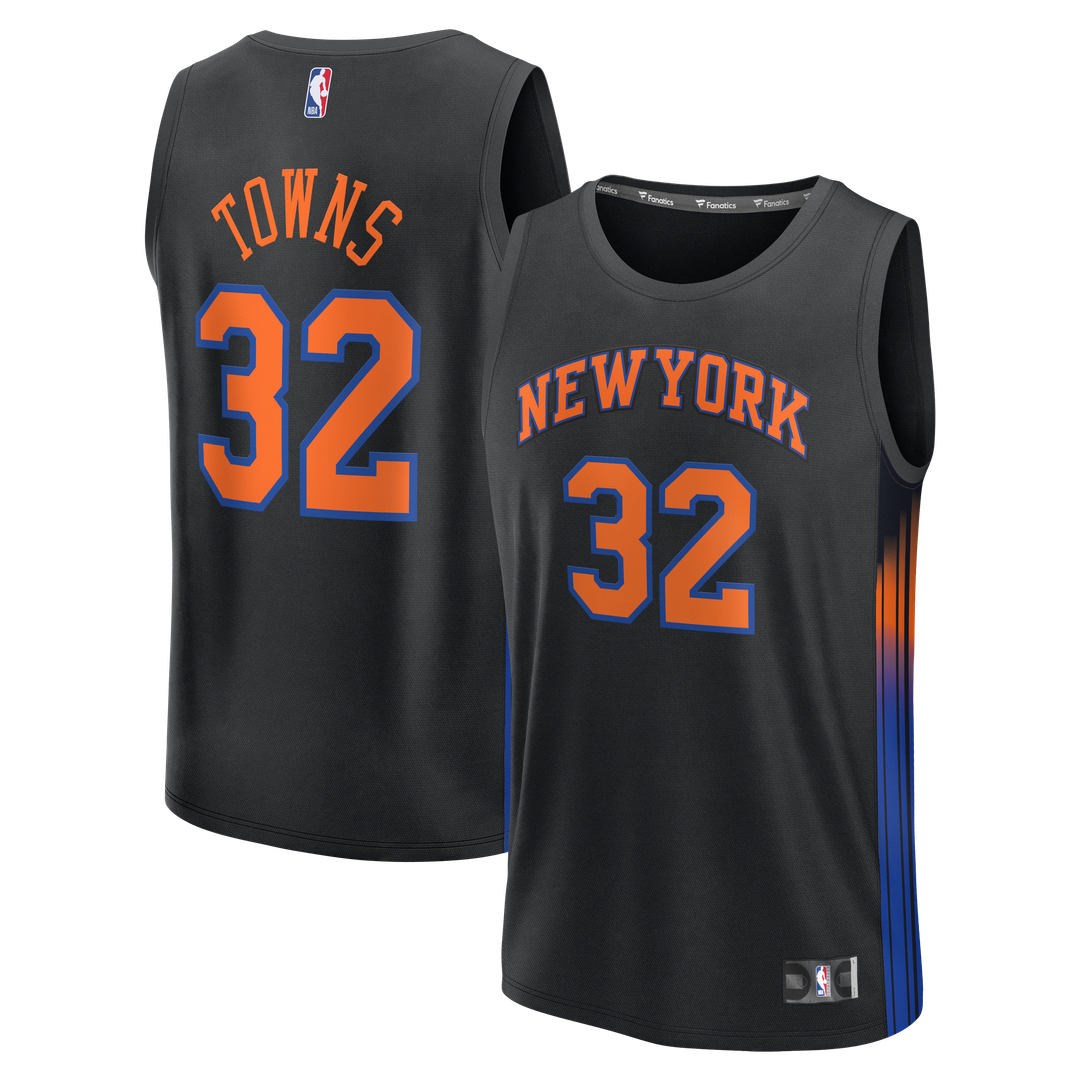 Karl-Anthony Towns New York Knicks Fanatics Youth  Fast Break Jersey - Statement Edition - Black