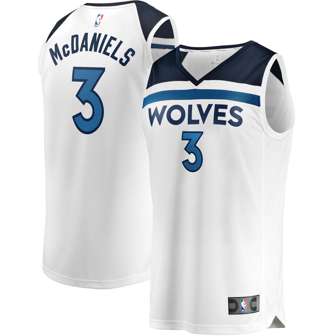 Jaden McDaniels Minnesota Timberwolves Fanatics Fast Break Replica Player Jersey - Association Edition - White