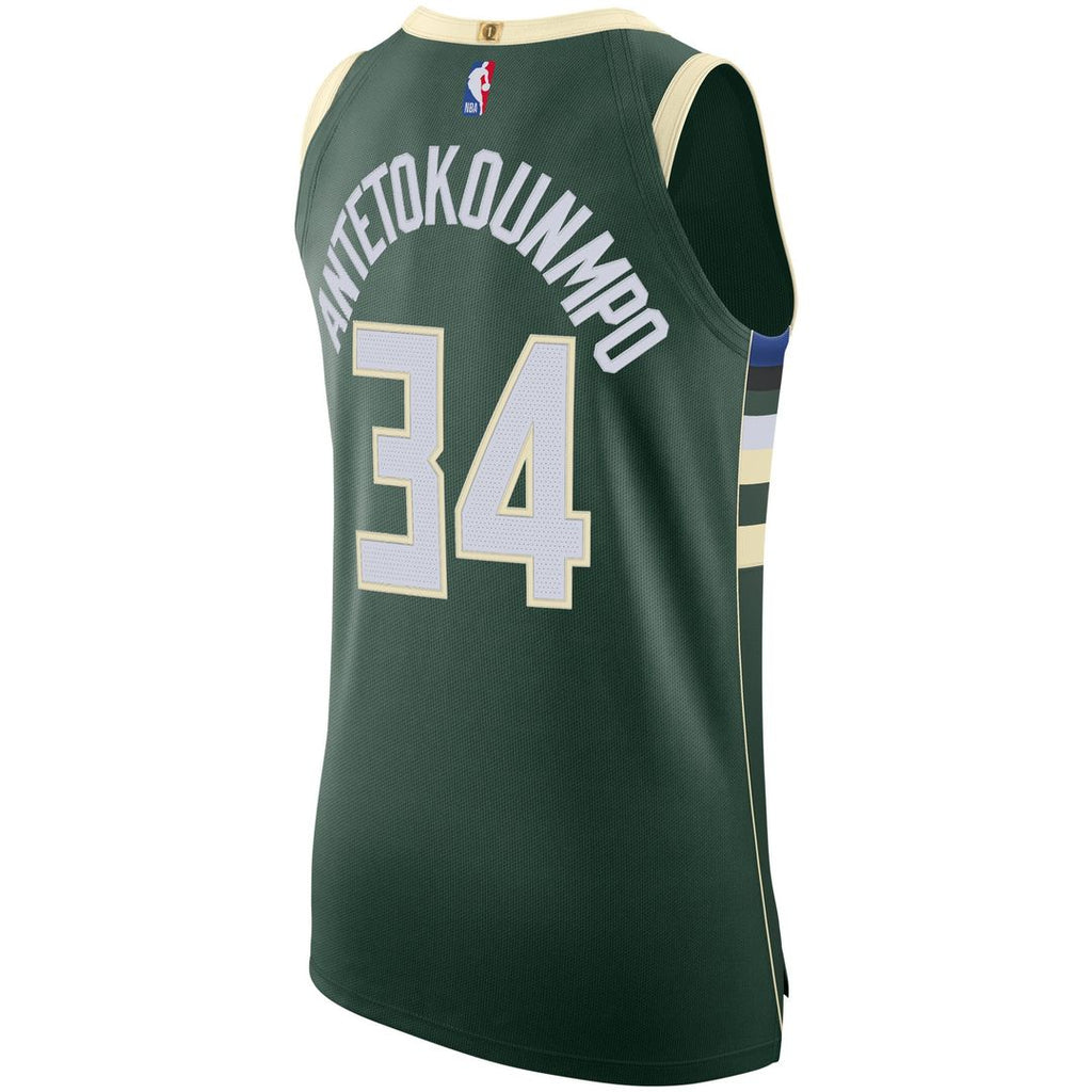 Giannis Antetokounmpo Milwaukee Bucks Nike Authentic Jersey - Icon Edition - Hunter Green