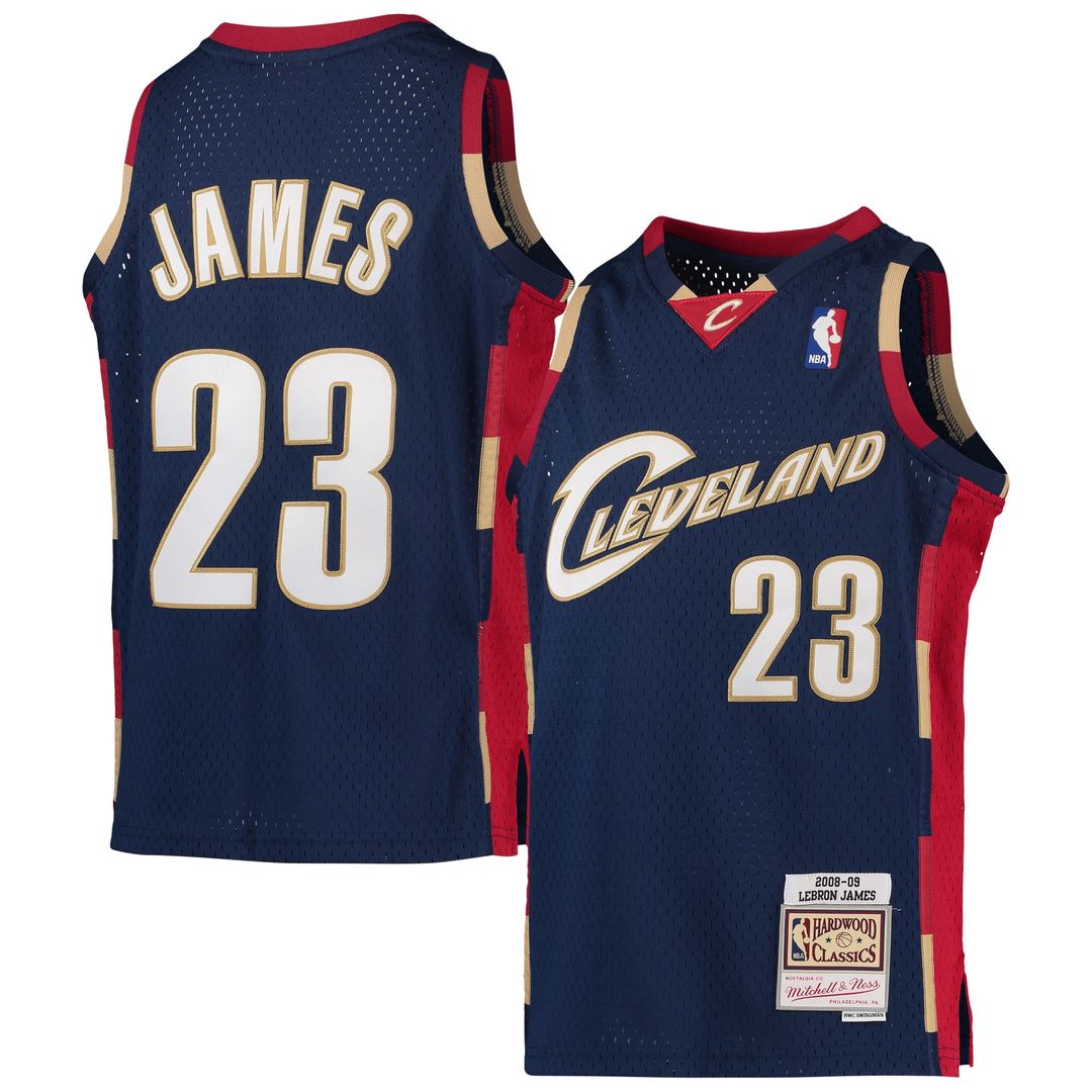 LeBron James Cleveland Cavaliers Mitchell & Ness Youth 2008-09 Hardwood Classics Swingman Jersey - Navy