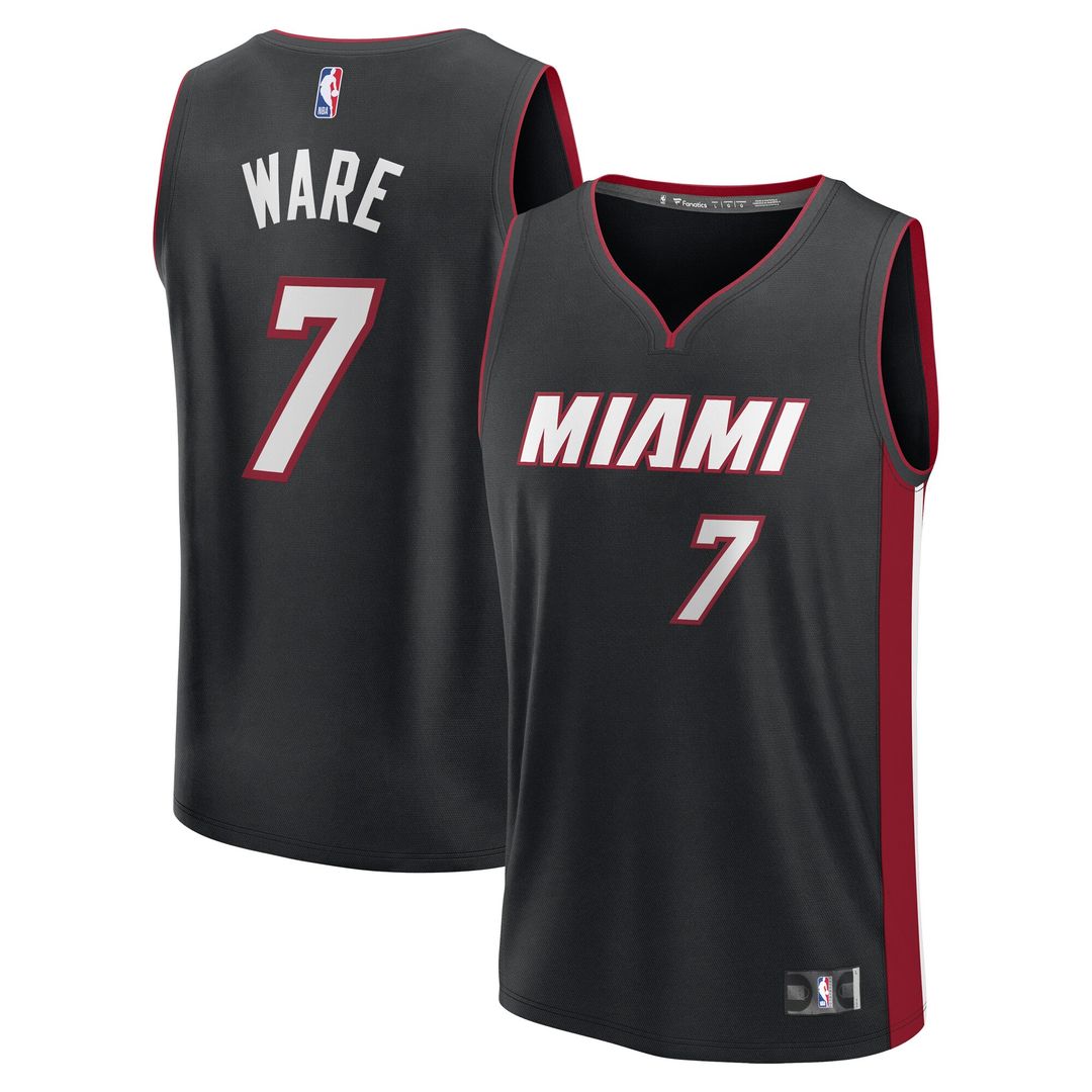 Kel'el Ware Miami Heat Fanatics Youth Fast Break Replica Player Jersey - Icon Edition - Black