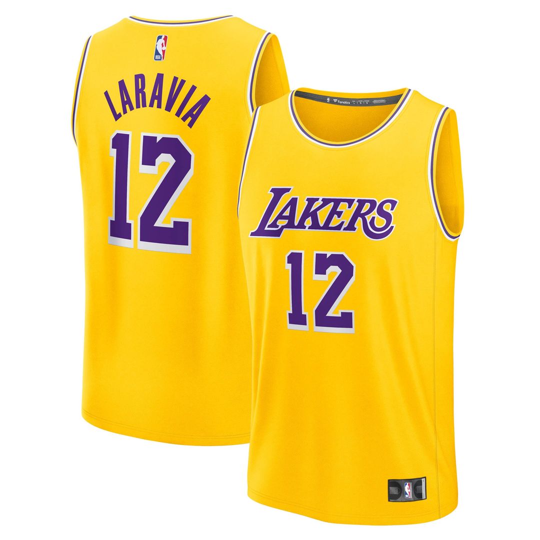 Jake LaRavia Los Angeles Lakers Fanatics Fast Break Replica Jersey - Icon Edition - Gold