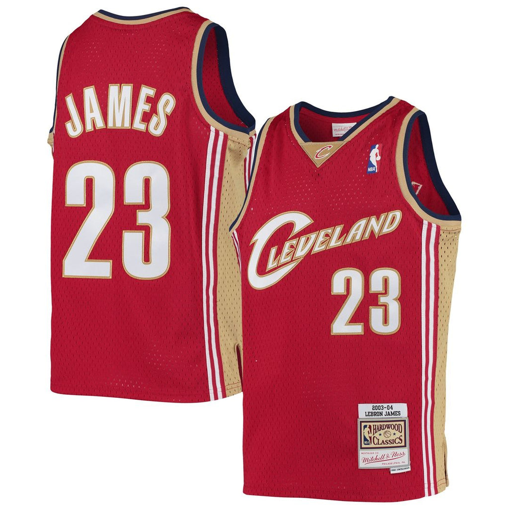 LeBron James Cleveland Cavaliers Mitchell & Ness Youth 2003-04 Hardwood Classics Swingman Jersey - Wine