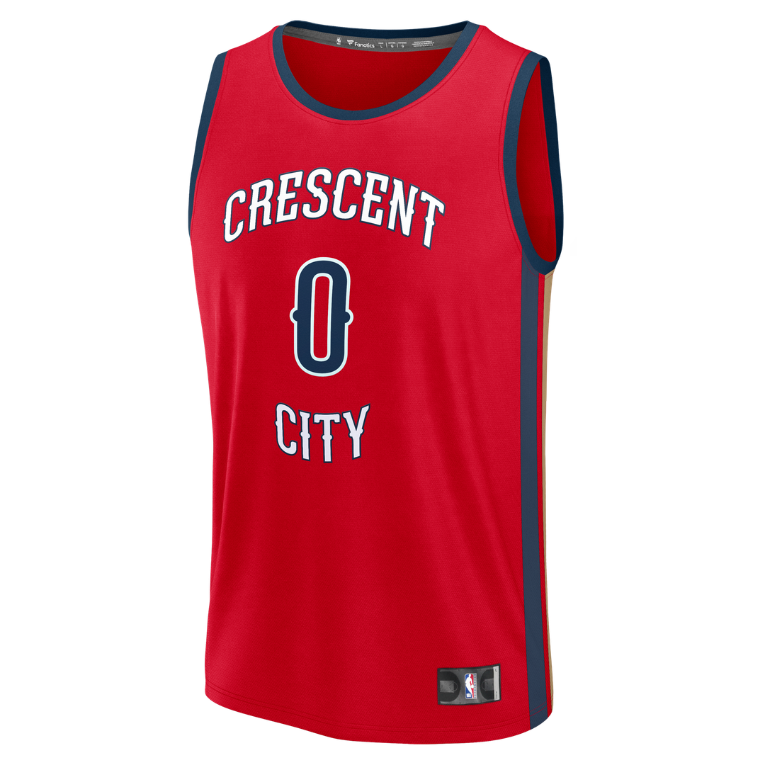 Jeremiah Fears New Orleans Pelicans Fanatics Fast Break Replica Player Jersey - Statement Edition - Red
