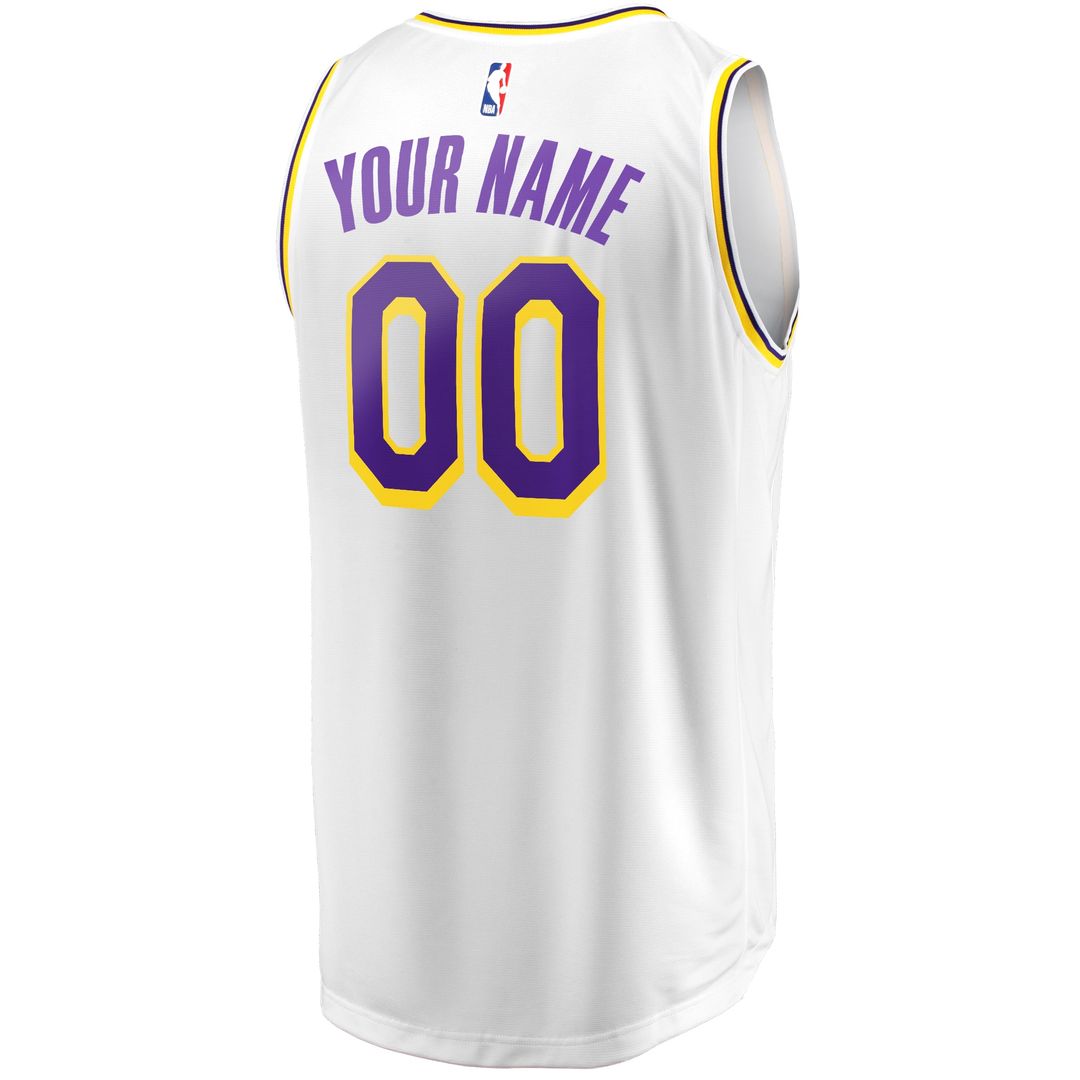 Los Angeles Lakers Fanatics Fast Break Custom Replica Jersey - Association Edition  - White
