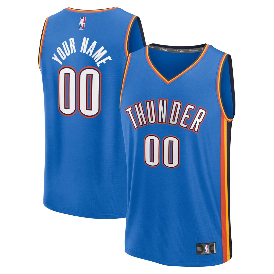 Oklahoma City Thunder Fanatics Youth Fast Break Custom Replica Jersey - Blue  - Icon Edition