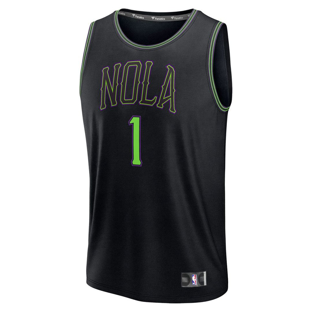 Zion Williamson New Orleans Pelicans Fanatics Youth Fast Break Jersey - City Edition - Black