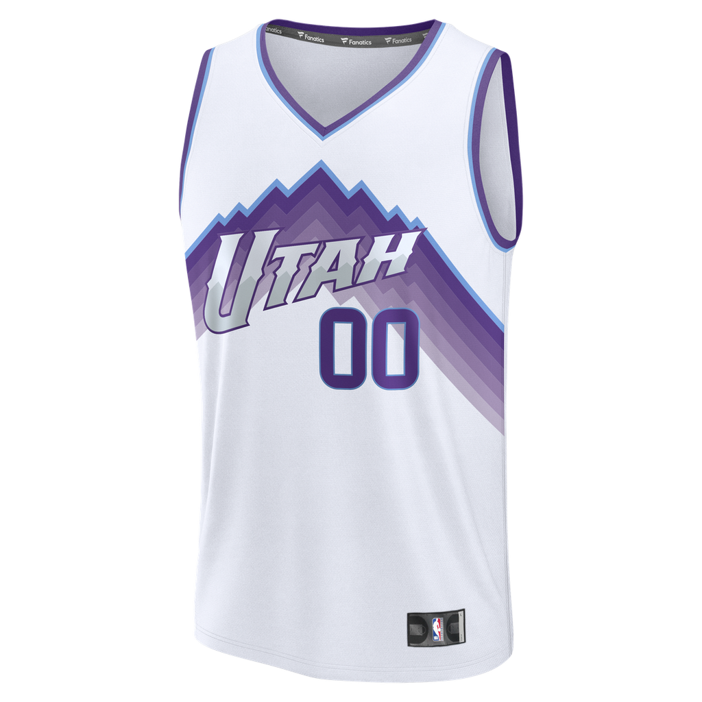 Utah Jazz Fanatics Youth Fast Break Custom Replica Jersey - Black  - Statement Edition