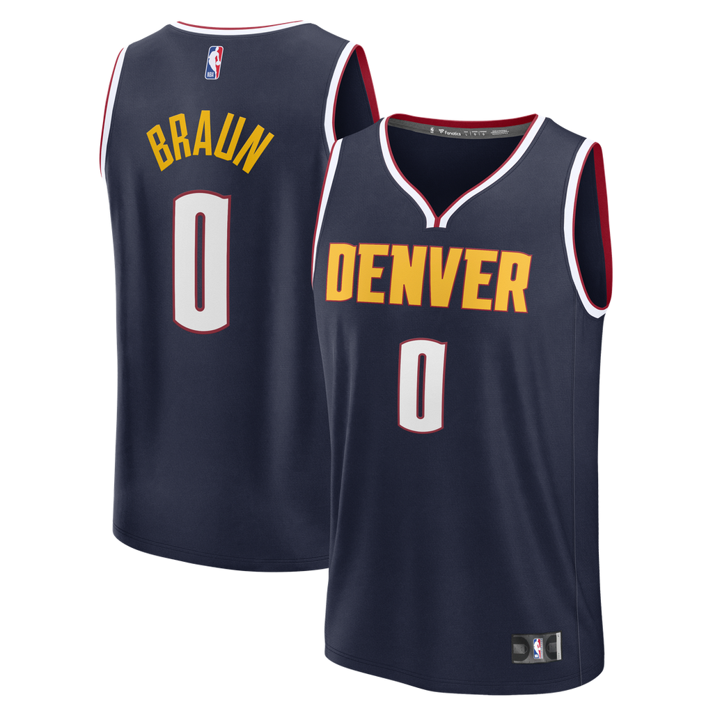 Christian Braun Denver Nuggets Fanatics Fast Break Replica Jersey - Icon Edition - Navy