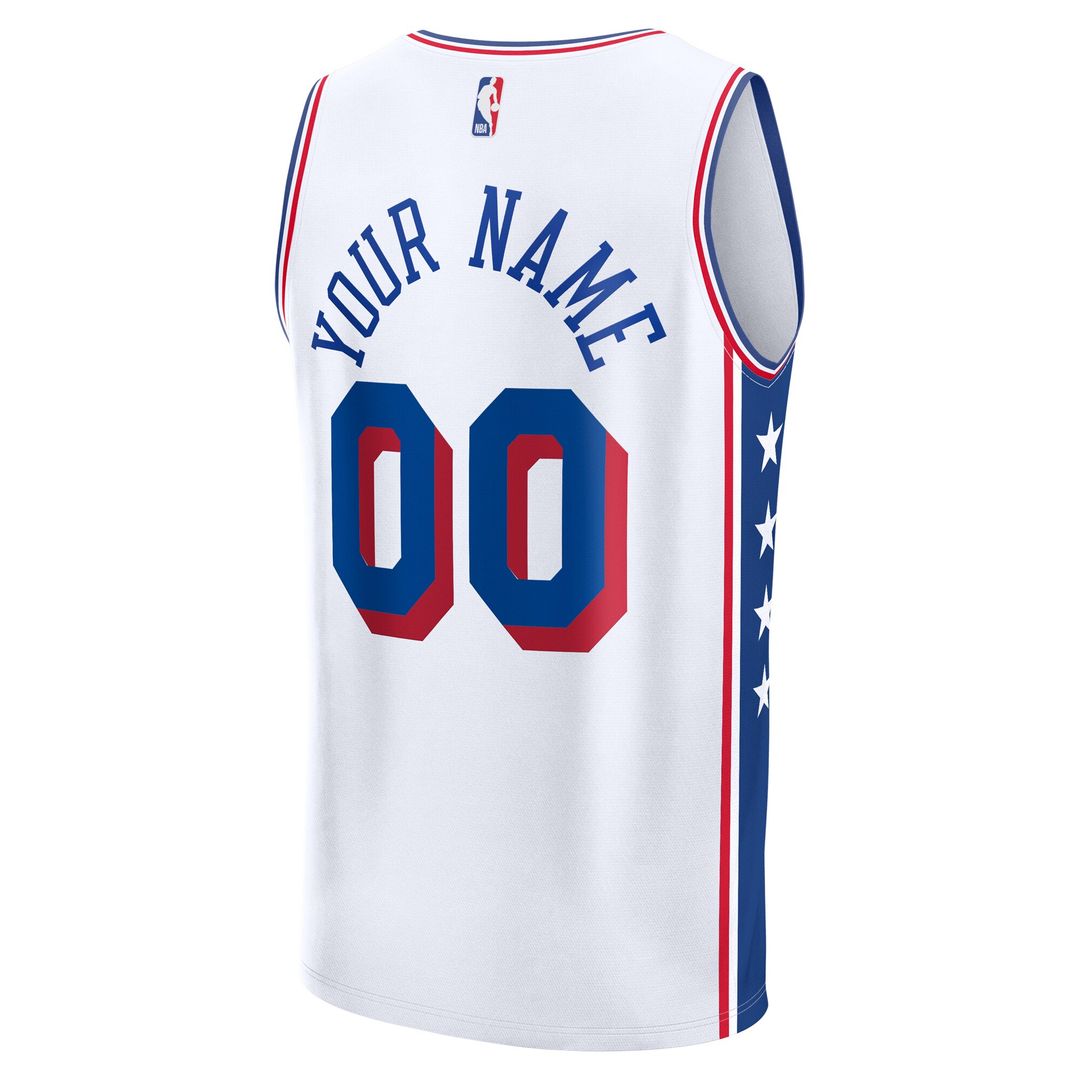 Philadelphia 76ers Fanatics Youth Fast Break Custom Replica Jersey - White  - Association Edition