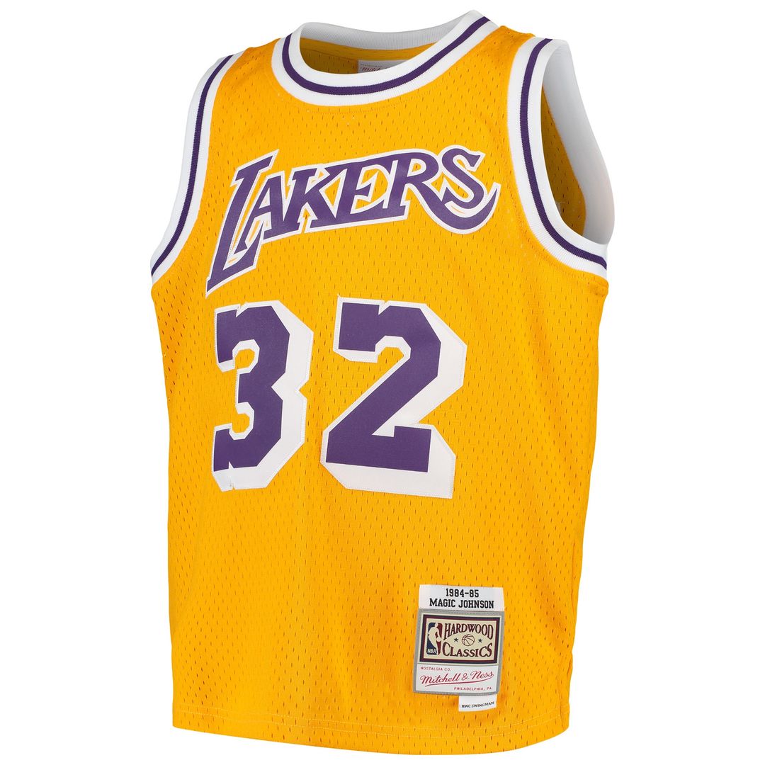 Magic Johnson Los Angeles Lakers Mitchell & Ness Youth 1984-85 Hardwood Classics Swingman Throwback Jersey - Purple