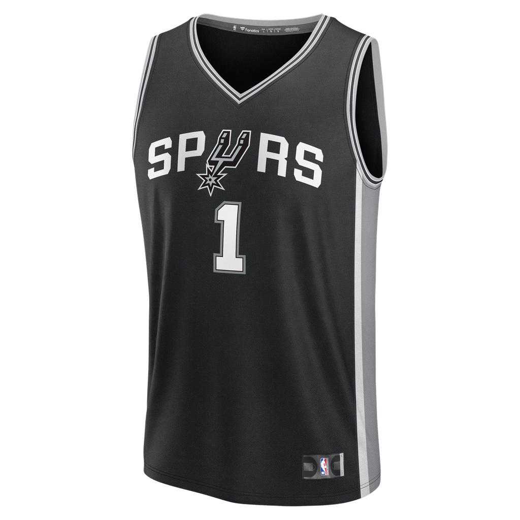 Victor Wembanyama San Antonio Spurs Fanatics Youth 2026 NBA Finals Patch Fast Break Replica Jersey - Black - Icon Edition