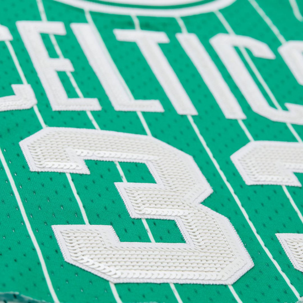 Larry Bird Boston Celtics Mitchell & Ness x DANNIJO Women's Fashion Cropped Basketball Jersey - Kelly Green