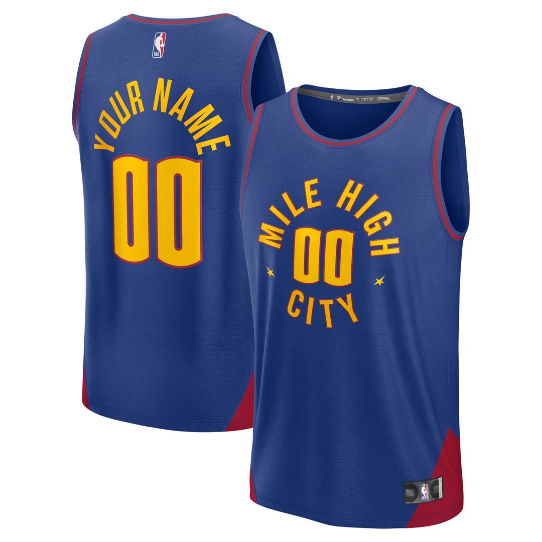 Denver Nuggets Fanatics Youth Fast Break Custom Replica Jersey - Navy  - Icon Edition