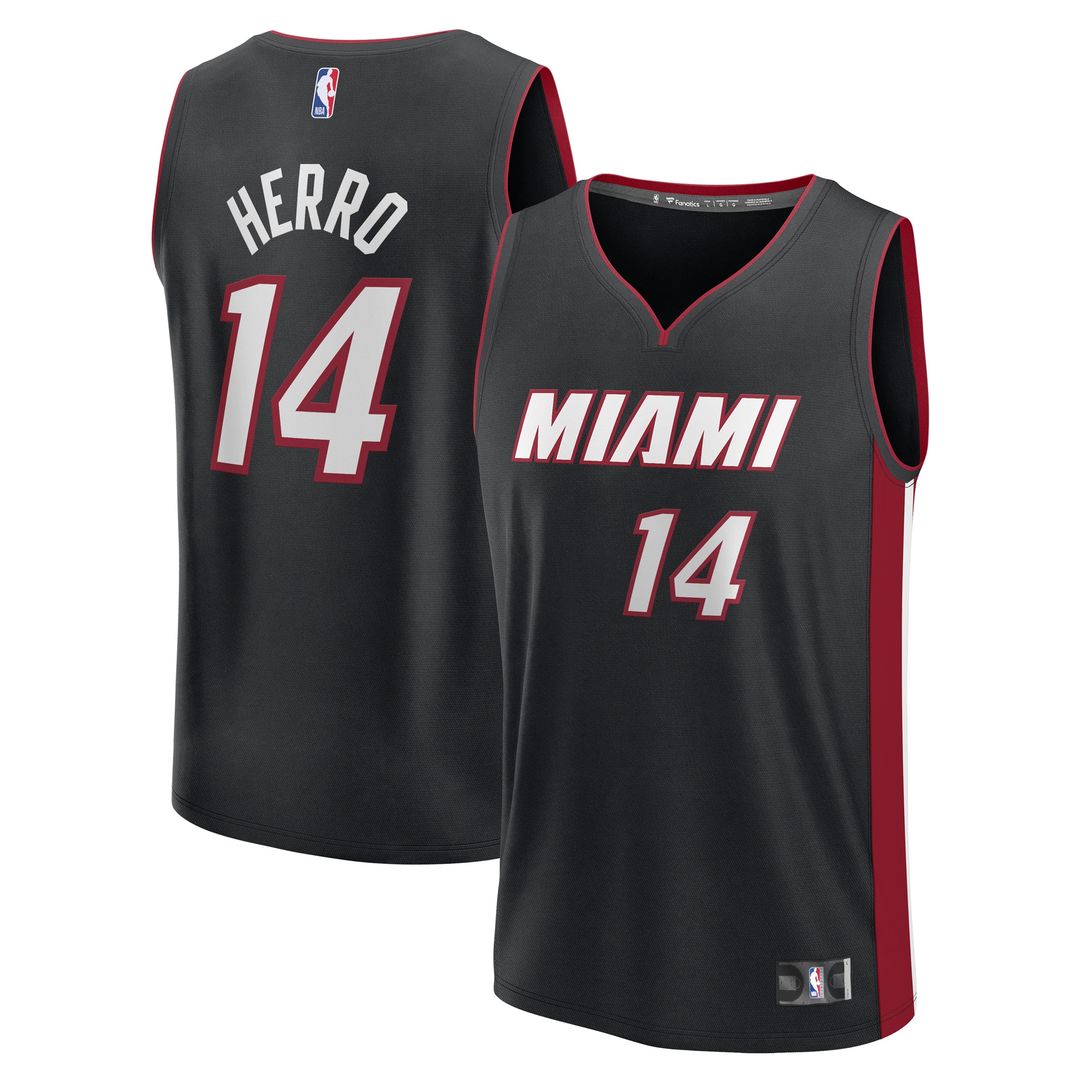 Tyler Herro Miami Heat Fanatics Fast Break Replica Player Jersey - Black - Icon Edition