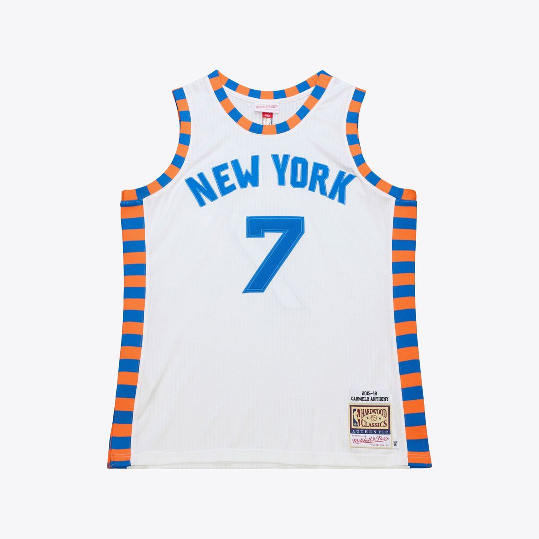 Carmelo Anthony New York Knicks Mitchell & Ness 2015-16 Hardwood Classics Authentic Jersey - White
