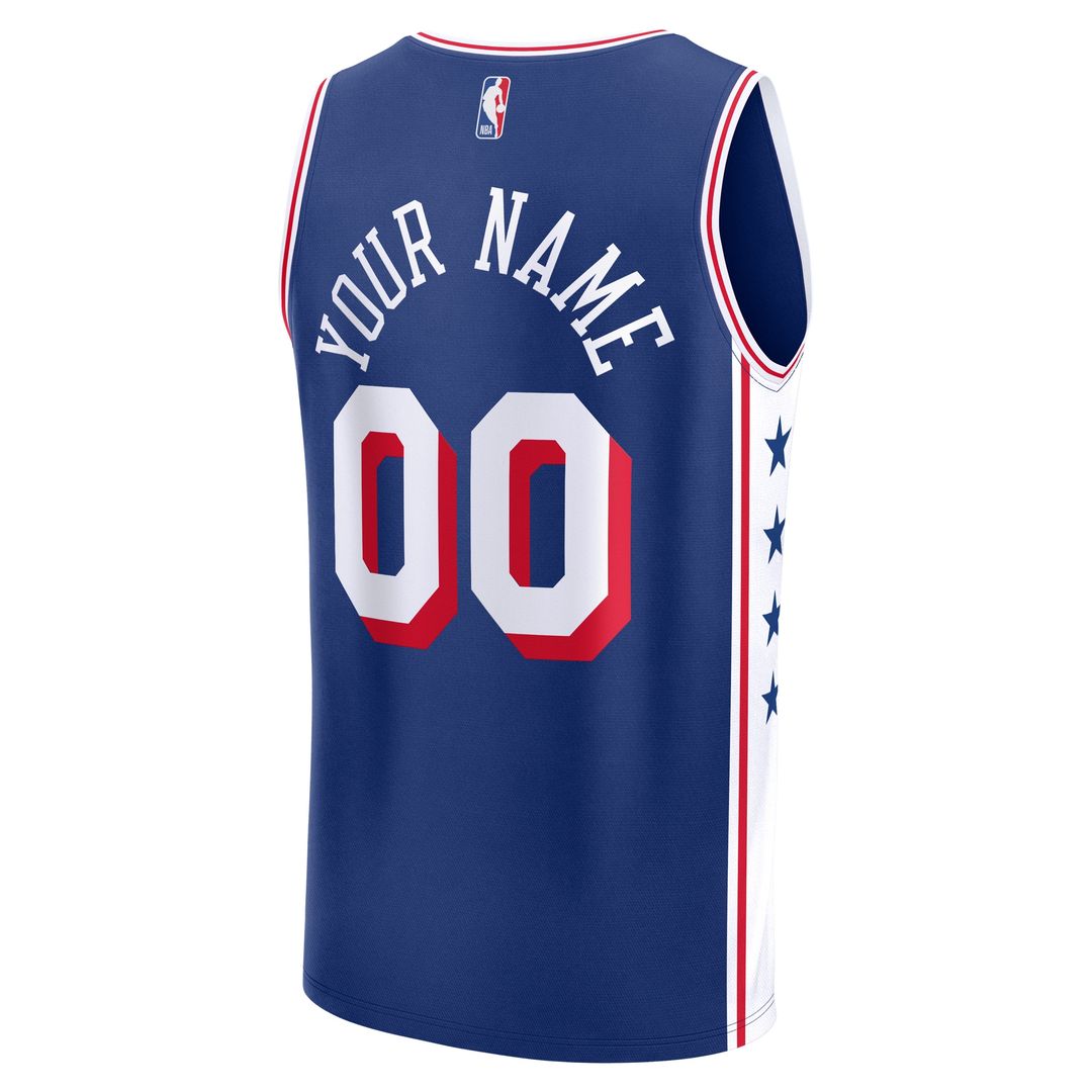 Philadelphia 76ers Fanatics Youth Fast Break Custom Replica Jersey - Blue  - Icon Edition