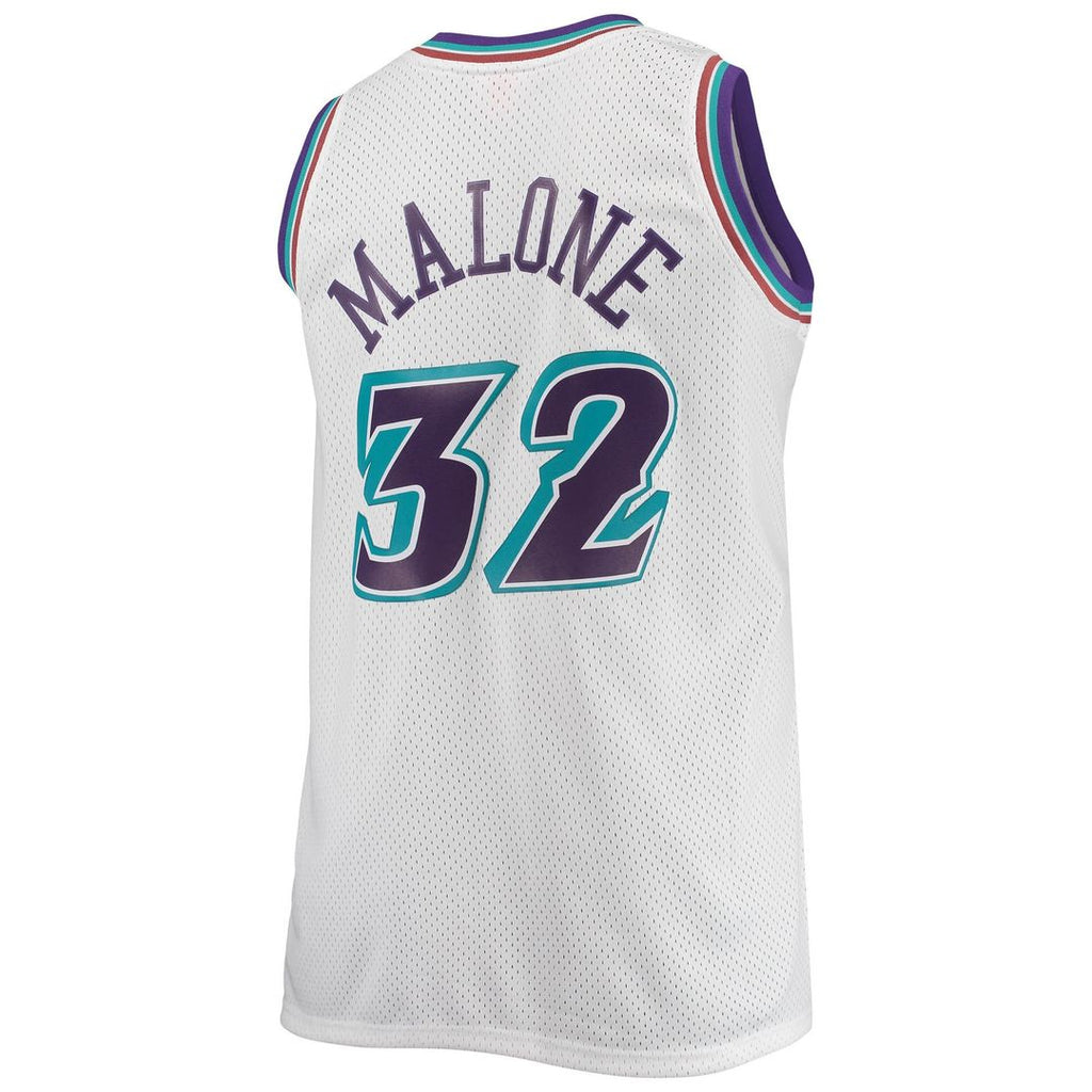 Karl Malone Utah Jazz Mitchell & Ness 1996/97 Big & Tall Hardwood Classics Swingman Jersey - White