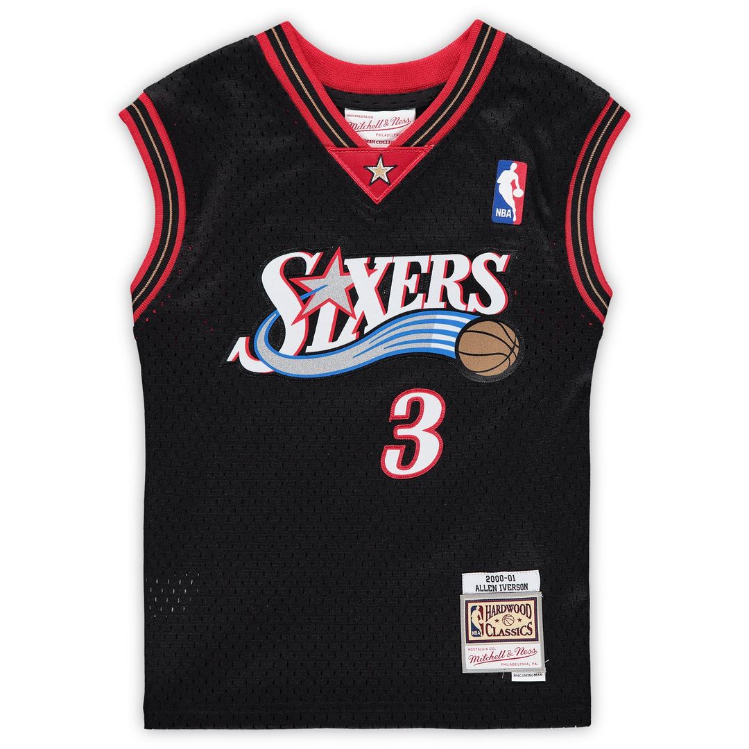 Allen Iverson Philadelphia 76ers Mitchell & Ness Preschool 2000-2001 Hardwood Classics Throwback Team Jersey - Black
