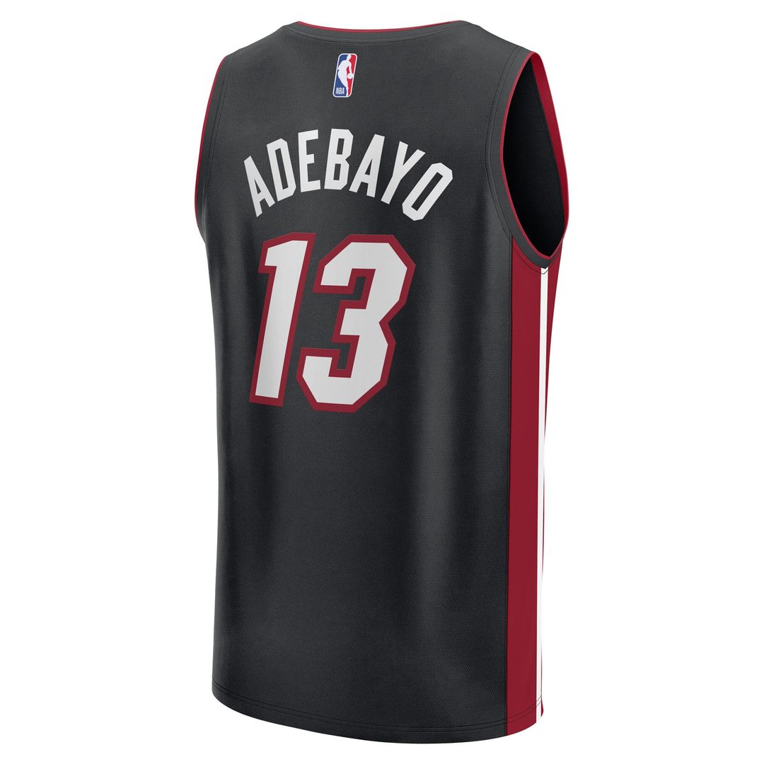 Bam Adebayo Miami Heat Fanatics Youth Fast Break Replica Player Jersey - Black - Icon Edition