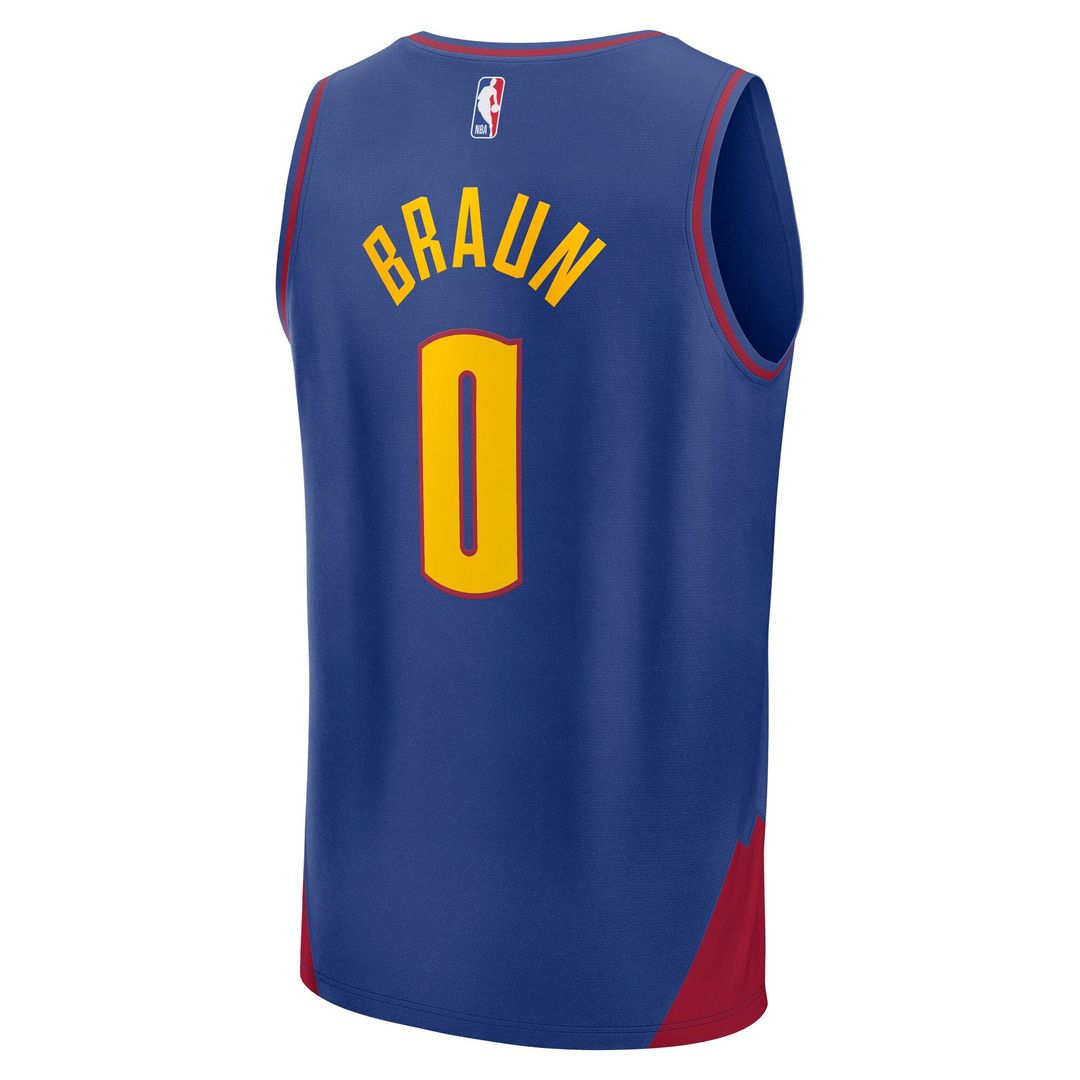 Christian Braun Denver Nuggets Fanatics Fast Break Replica Player Jersey - Statement Edition - Blue