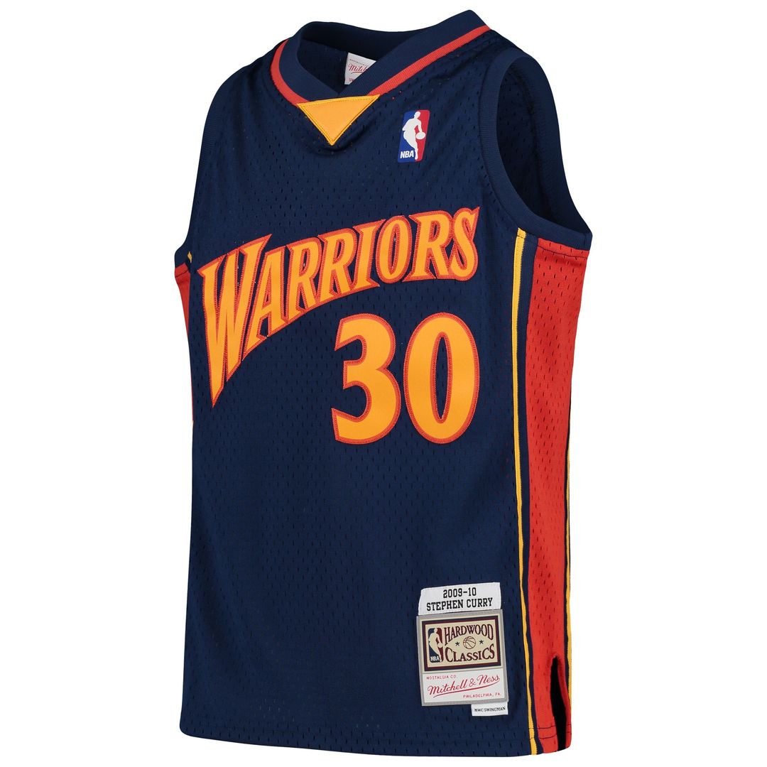 Stephen Curry Golden State Warriors Mitchell & Ness Youth 2009-10 Hardwood Classics Swingman Throwback Jersey - Navy