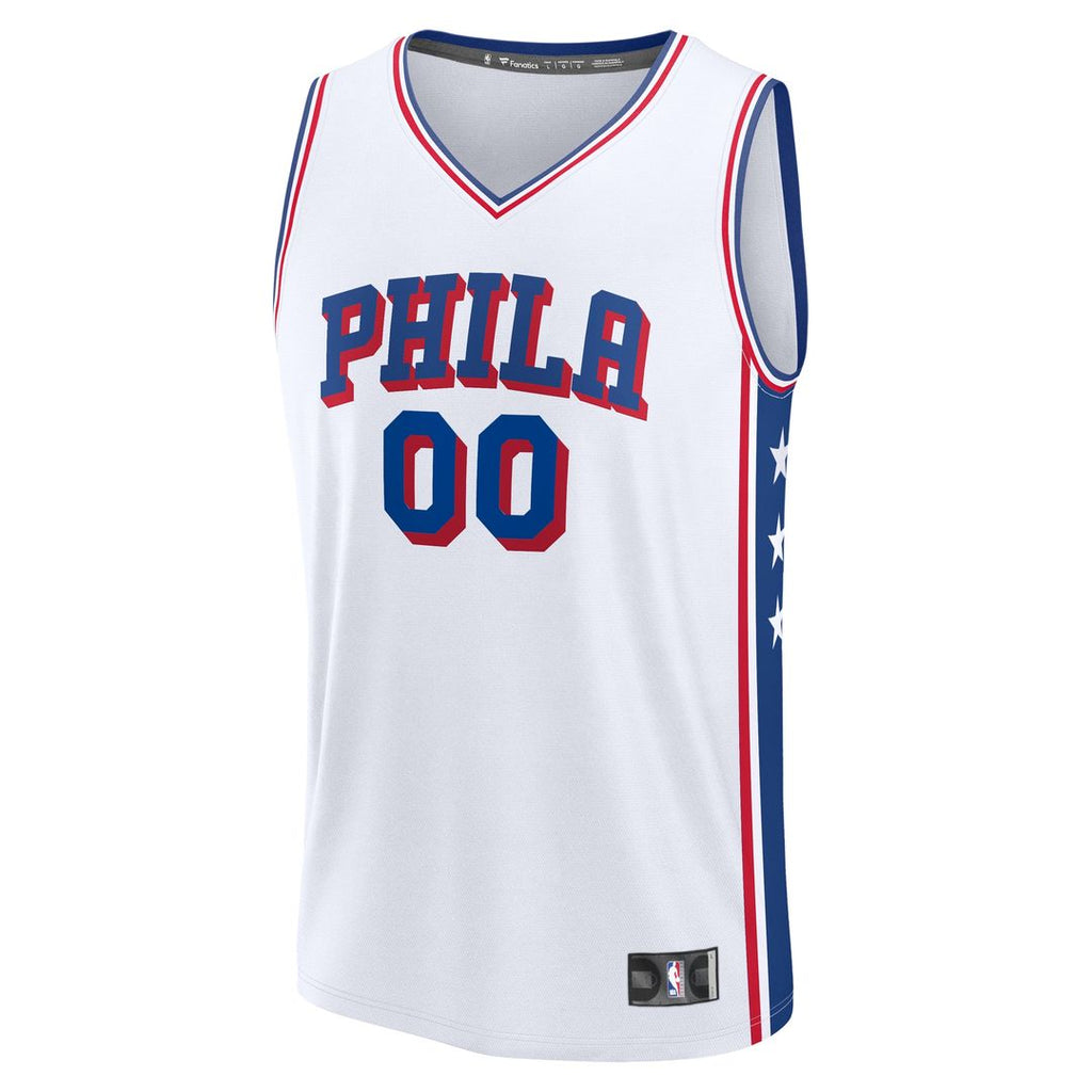 Philadelphia 76ers Fanatics Youth Fast Break Custom Replica Jersey - White  - Association Edition