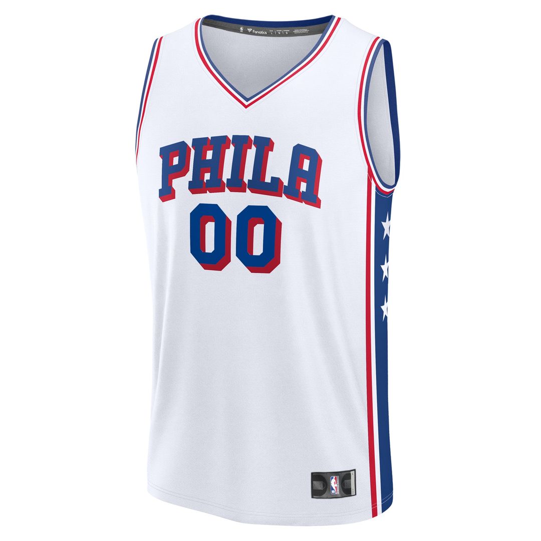 Philadelphia 76ers Fanatics Youth Fast Break Custom Replica Jersey - White  - Association Edition