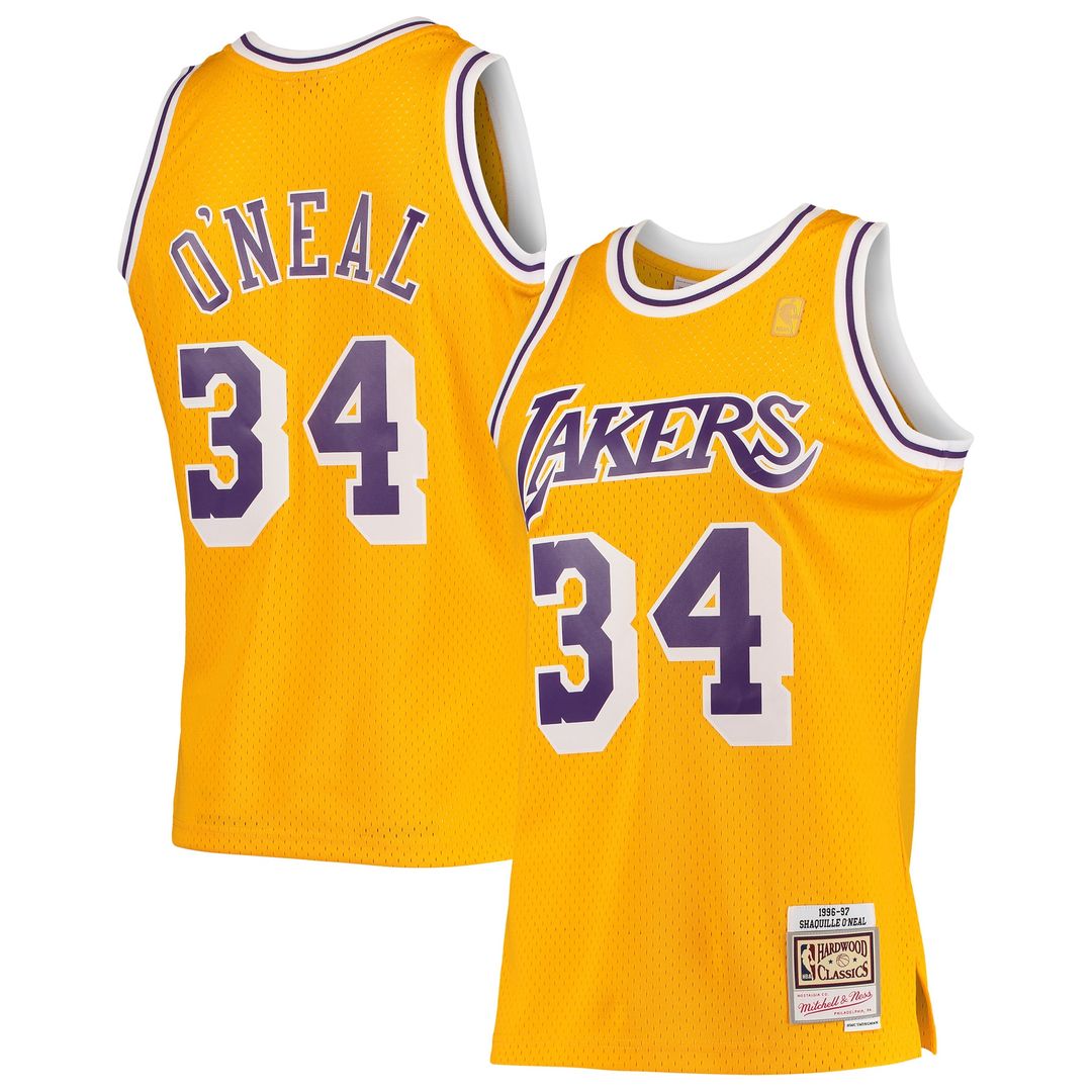 Shaquille O'Neal Los Angeles Lakers Mitchell & Ness Hardwood Classics Swingman Jersey - Purple